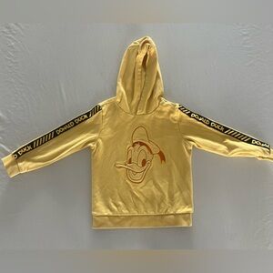 Disney Yellow Donald Duck Kids Hoodie 98% Cotton